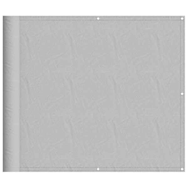 vidaXL Balkongskjerm lysegrå 90x600 cm 100% polyester oxford