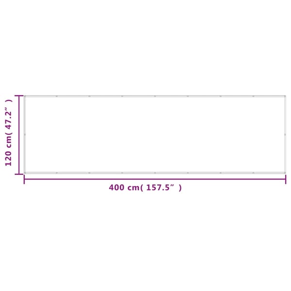 vidaXL altanafskærmning 120x400 cm 100 % polyester lysegrå