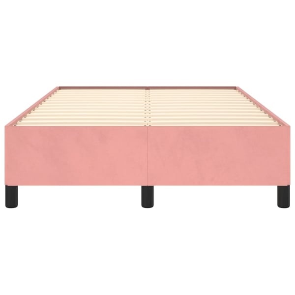 vidaXL sengeramme uden madras 120x190 cm fløjl lyserød