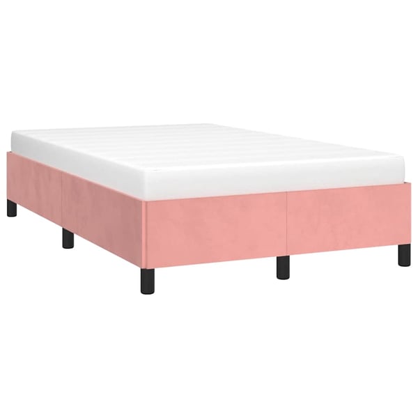 vidaXL sengeramme uden madras 120x190 cm fløjl lyserød