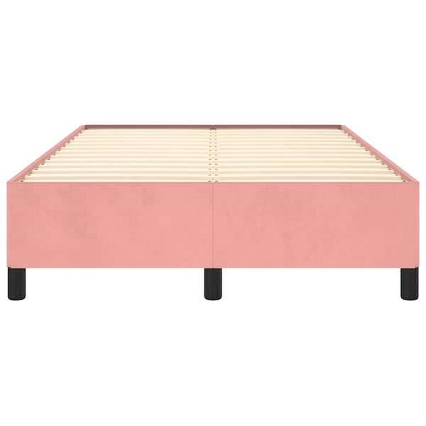 vidaXL sengeramme uden madras 120x190 cm fløjl lyserød