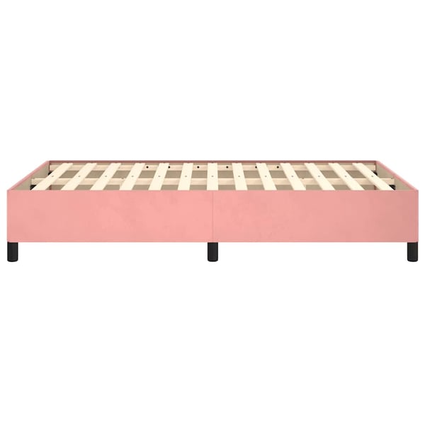 vidaXL sengeramme uden madras 120x190 cm fløjl lyserød