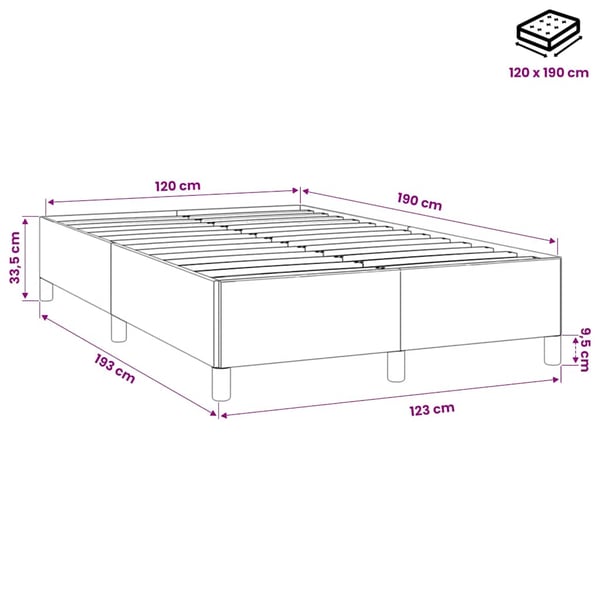 vidaXL sengeramme uden madras 120x190 cm fløjl lyserød