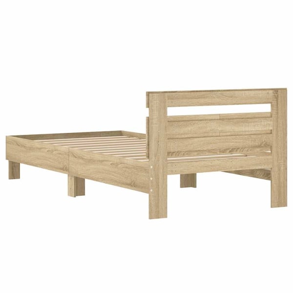 vidaXL Sengeramme uten madrass med hodegavl sonoma eik 100x200 cm