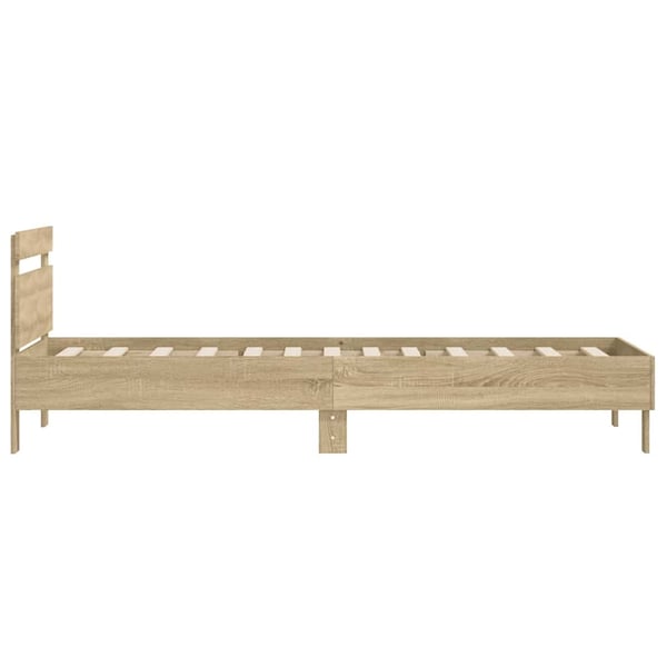 vidaXL Sengeramme uten madrass med hodegavl sonoma eik 100x200 cm