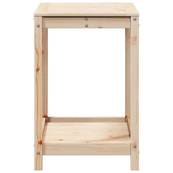 vidaXL Växtbord med hylla 82,5x50x75 cm massivt furu