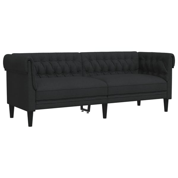 vidaXL sofasæt 3 dele stof sort