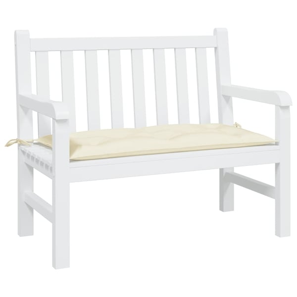 vidaXL hynde til havebænk 110x50x7 cm oxfordstof cremehvid