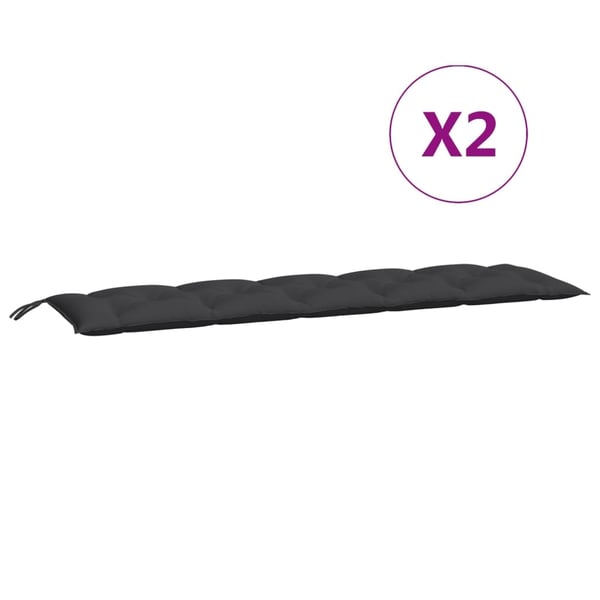 vidaXL hynder til havebænk 2 stk. 180x50x7 cm oxfordstof sort