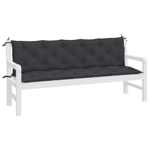 vidaXL hynder til havebænk 2 stk. 180x50x7 cm oxfordstof sort