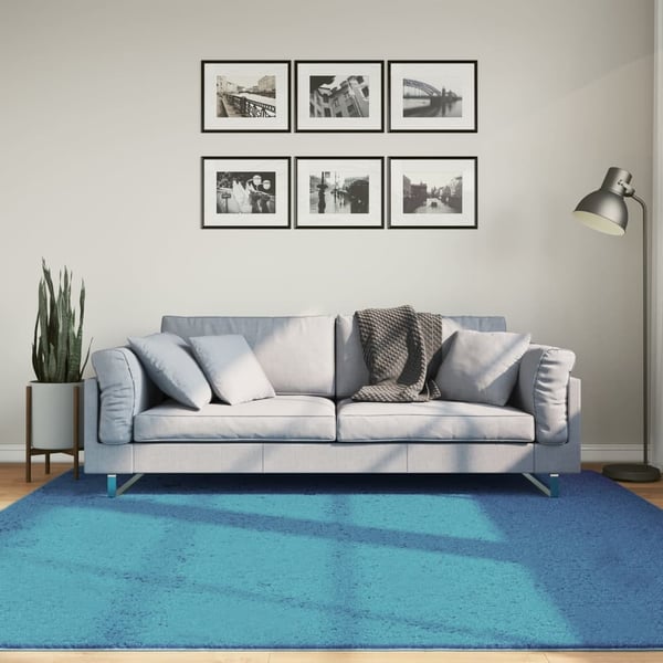 vidaXL gulvtæppe OVIEDO 200x200 cm kort luv turkis
