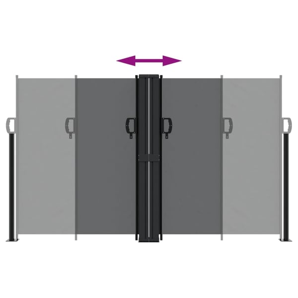 vidaXL Uttrekkbar sidemarkise 140x1000 cm svart