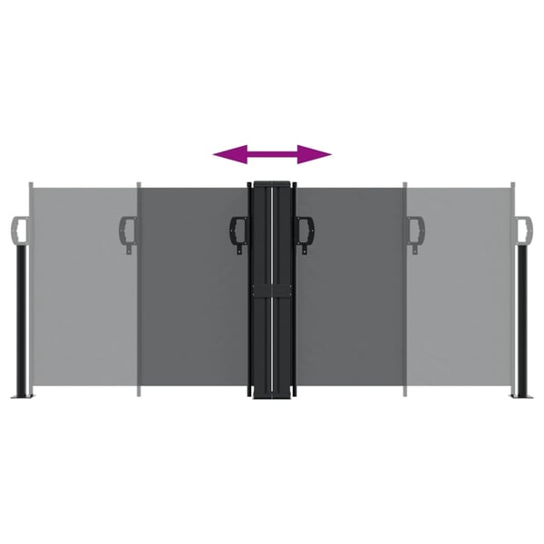 vidaXL Uttrekkbar sidemarkise 100x1000 cm svart