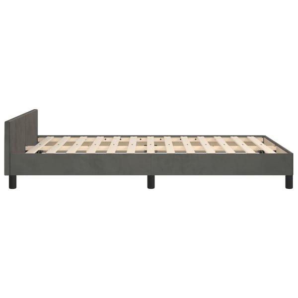 vidaXL sengeramme uden madras 120x190 cm fløjl enkeltseng mørkegrå