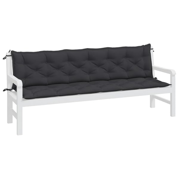 vidaXL hynder til havebænk 2 stk. 200x50x7 cm oxfordstof sort