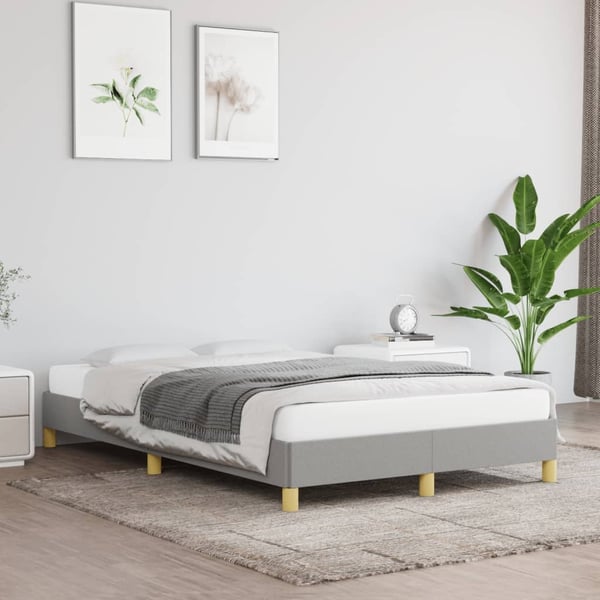 vidaXL sengeramme uden madras 120x190 cm stof enkeltseng lysegrå