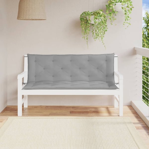 vidaXL hynder til havebænk 2 stk. 150x50x7 cm oxfordstof grå