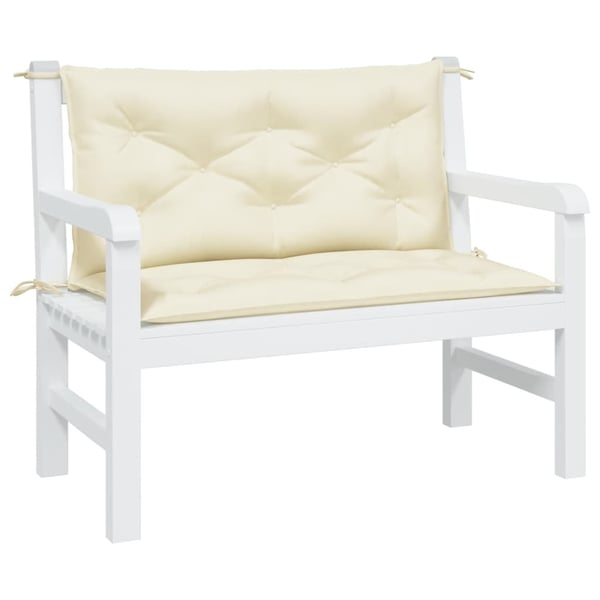 vidaXL hynder til havebænk 2 stk. 100x50x7 cm oxfordstof cremefarvet