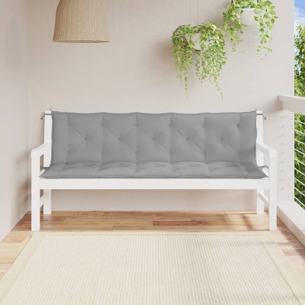 vidaXL hynder til havebænk 2 stk. 180x50x7 cm oxfordstof grå