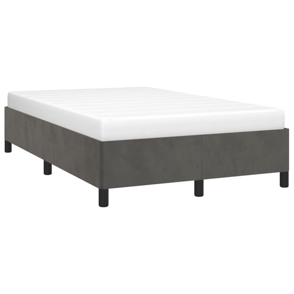 vidaXL sengeramme uden madras 120x190 cm fløjl enkeltseng mørkegrå