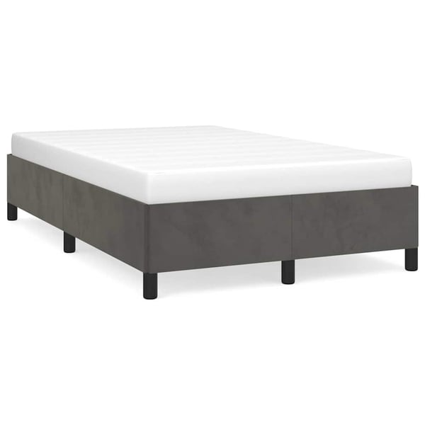 vidaXL sengeramme uden madras 120x190 cm fløjl enkeltseng mørkegrå