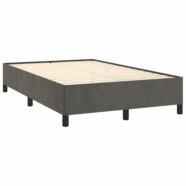 vidaXL sengeramme uden madras 120x190 cm fløjl enkeltseng mørkegrå