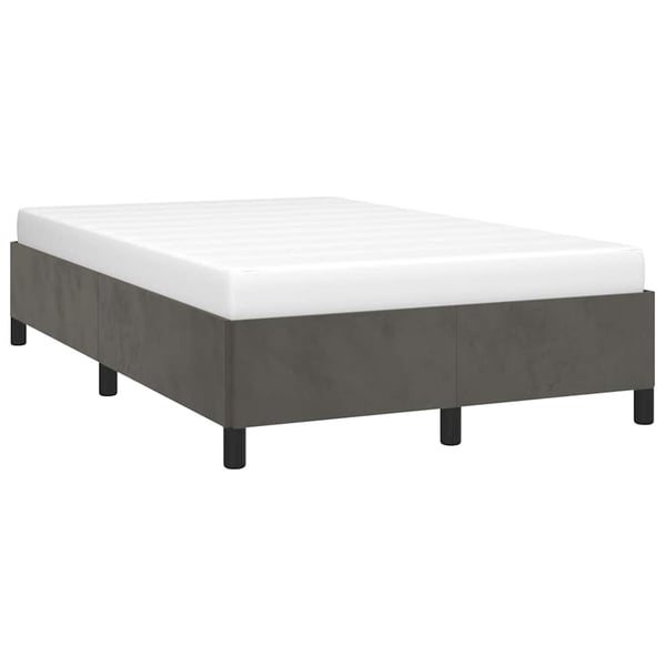vidaXL sengeramme uden madras 120x190 cm fløjl enkeltseng mørkegrå