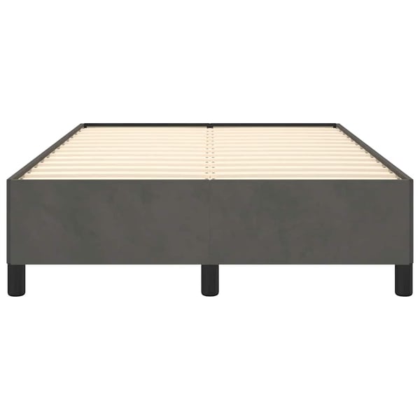 vidaXL sengeramme uden madras 120x190 cm fløjl enkeltseng mørkegrå