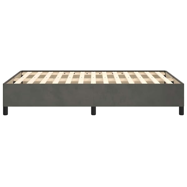vidaXL sengeramme uden madras 120x190 cm fløjl enkeltseng mørkegrå