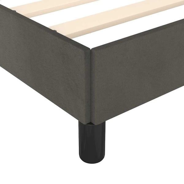 vidaXL sengeramme uden madras 120x190 cm fløjl enkeltseng mørkegrå