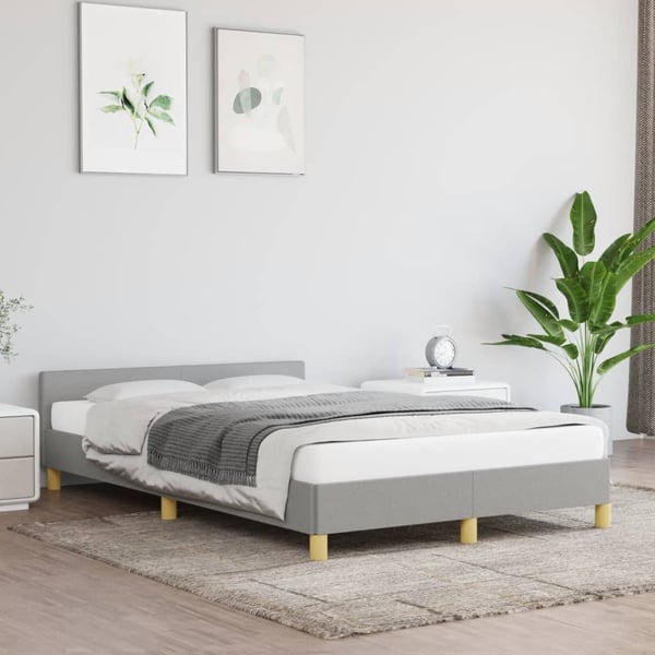 vidaXL sengeramme uden madras 120x190 cm stof enkeltseng lysegrå
