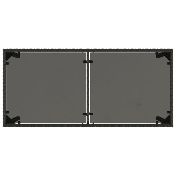 vidaXL Puutarhapöytä lasipöytälevy musta 115x54x74 cm polyrottinki