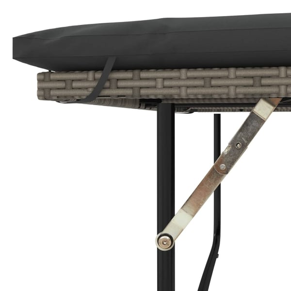 vidaXL 2-personers havesofa med hynder polyrattan og akacietræ grå