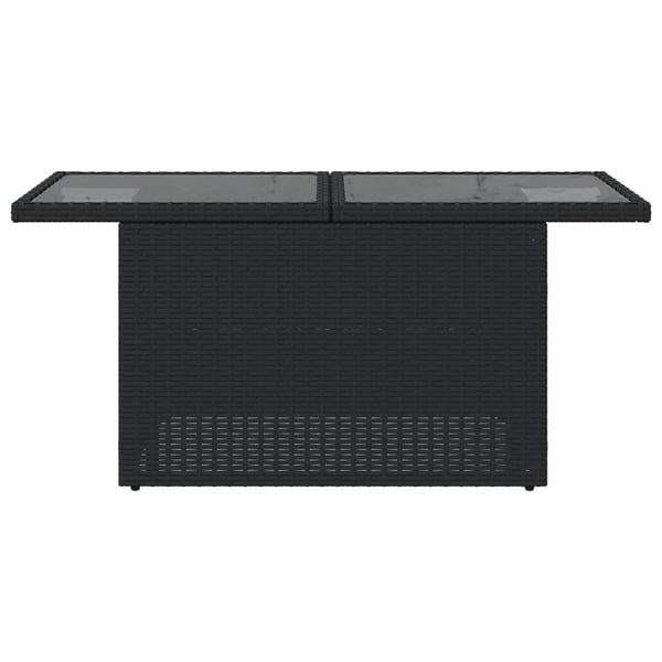 vidaXL Puutarhapöytä lasipöytälevy musta 100x55x73 cm polyrottinki