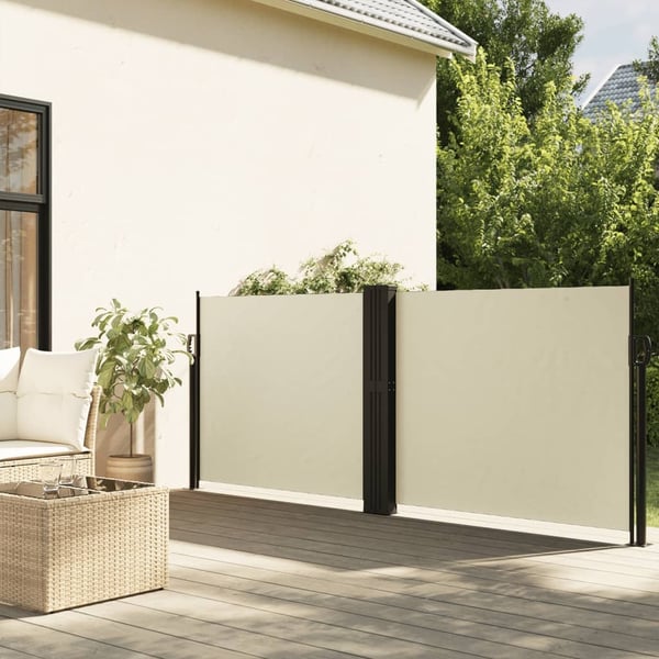 vidaXL sammenrullelig sidemarkise 120 x 1000 cm cremefarvet