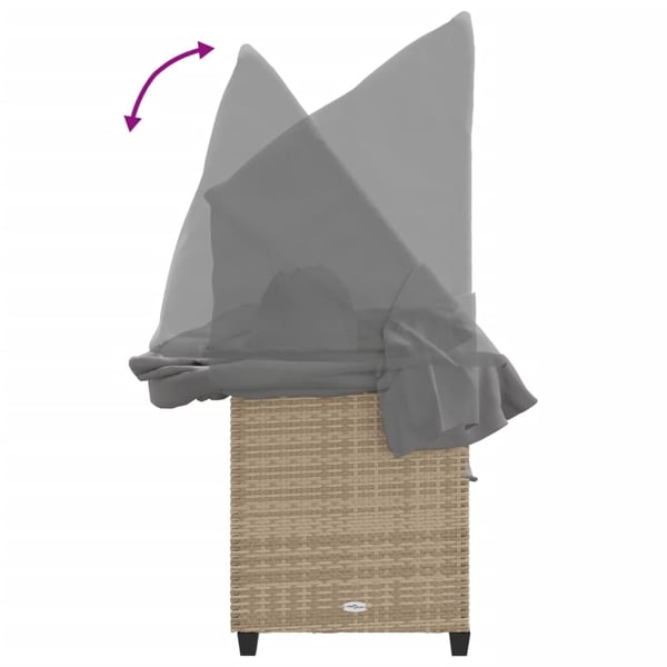 vidaXL loungesofa med baldakin og hynder polyrattan beige