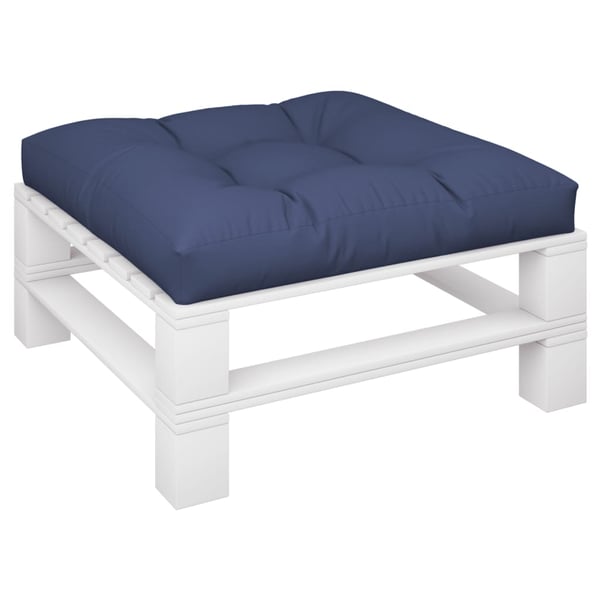 vidaXL pallehynde 80x80x12 cm stof marineblå