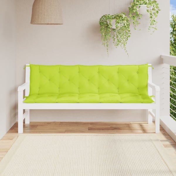 vidaXL hynder til havebænk 2 stk. 180x50x7 cm oxfordstof lysegrøn