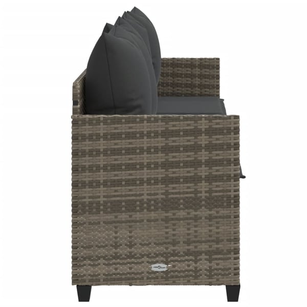 vidaXL loungesofa med hynder polyrattan grå