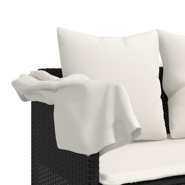 vidaXL loungesofa med hynder polyrattan sort