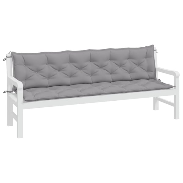 vidaXL hynder til havebænk 2 stk. 200x50x7 cm oxfordstof grå