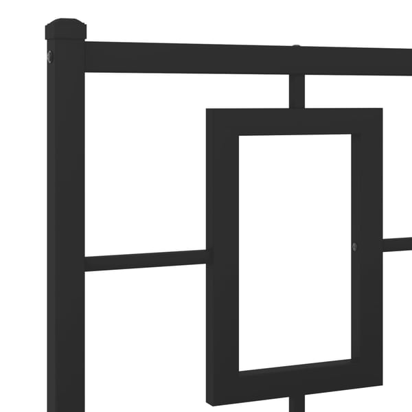 vidaXL Metallinen sängynrunko päädyillä musta 150x200 cm
