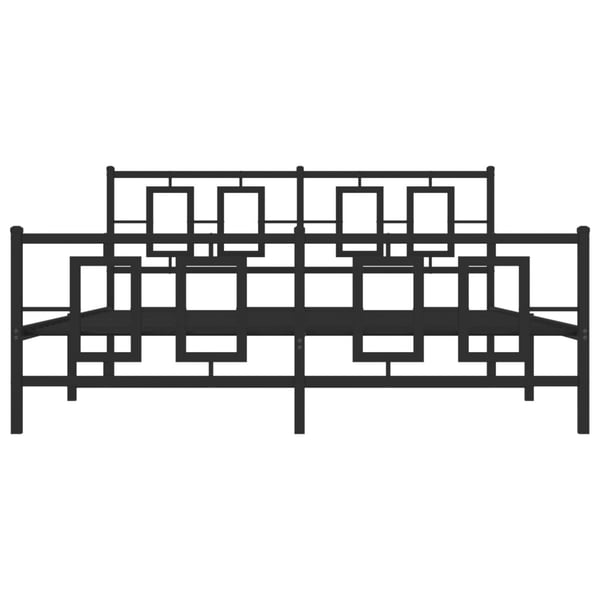 vidaXL Metallinen sängynrunko päädyillä musta 150x200 cm