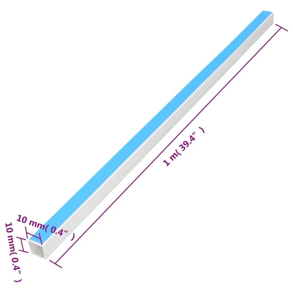 vidaXL selvklæbende kabelkanal 10x10 mm 30 m PVC