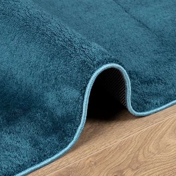 vidaXL Teppe OVIEDO kort luv turkis 120x120 cm