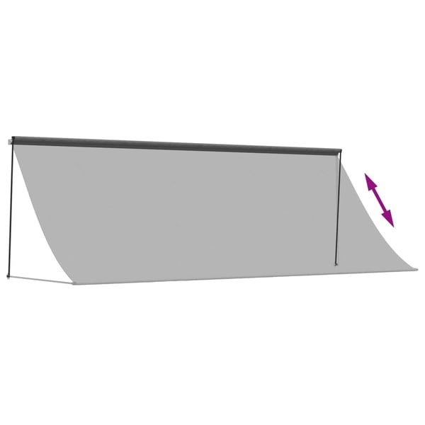 vidaXL Uttrekkbar markise antrasitt 350x150 cm stoff og stål