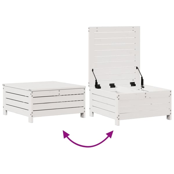 vidaXL Loungegrupp med dynor 6 delar vit massiv furu
