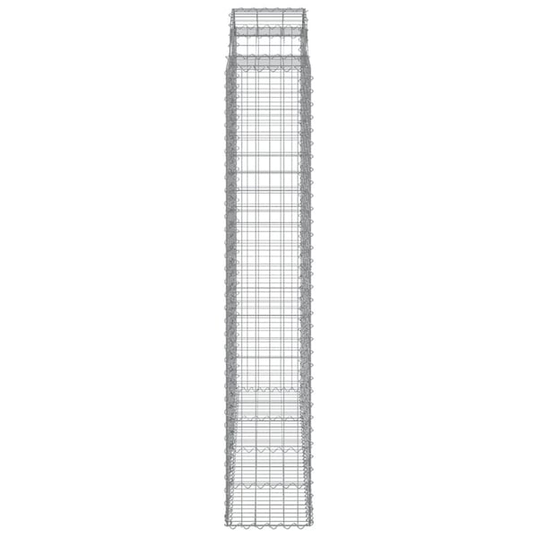 vidaXL Gabionkurver buede 20 stk 200x50x220/240 cm galvanisert jern