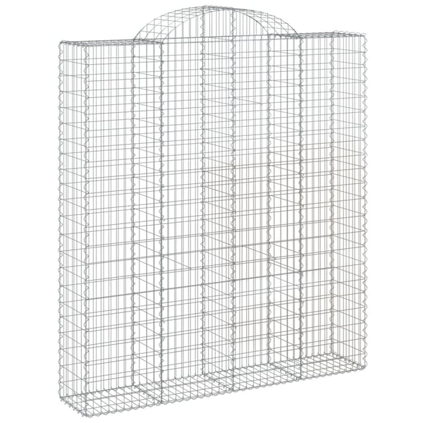 vidaXL Gabionkurver buede 20 stk 200x50x220/240 cm galvanisert jern