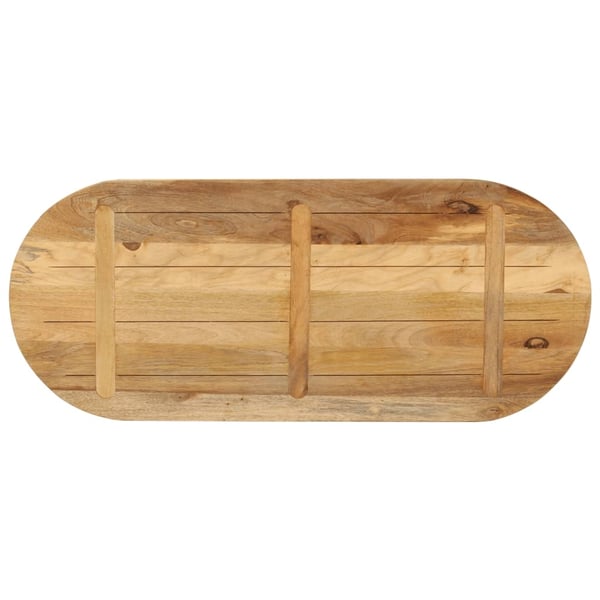 vidaXL Bordplate 140x50x2,5 cm oval grovt heltre mangotre